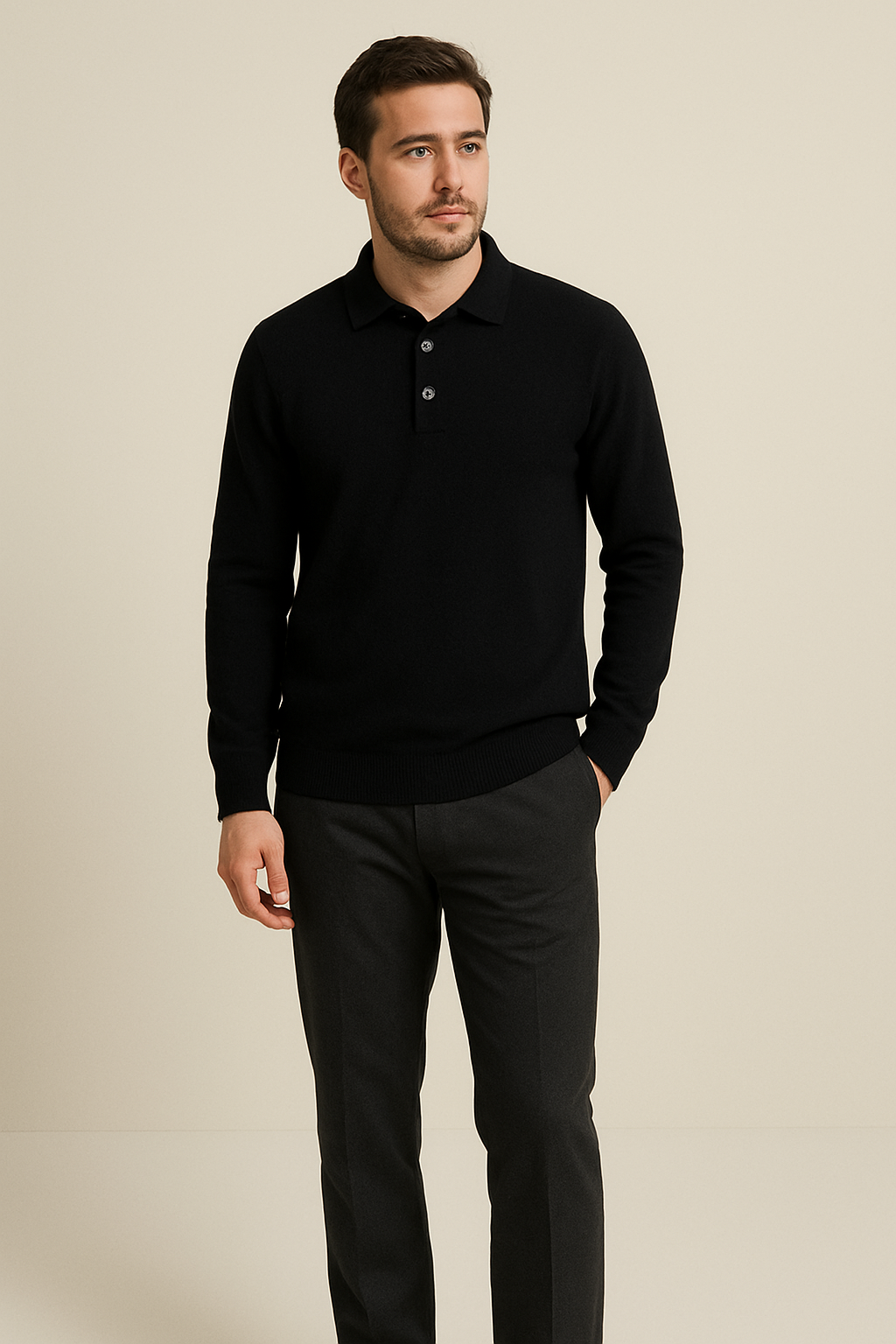 100% kasjmier poloshirt