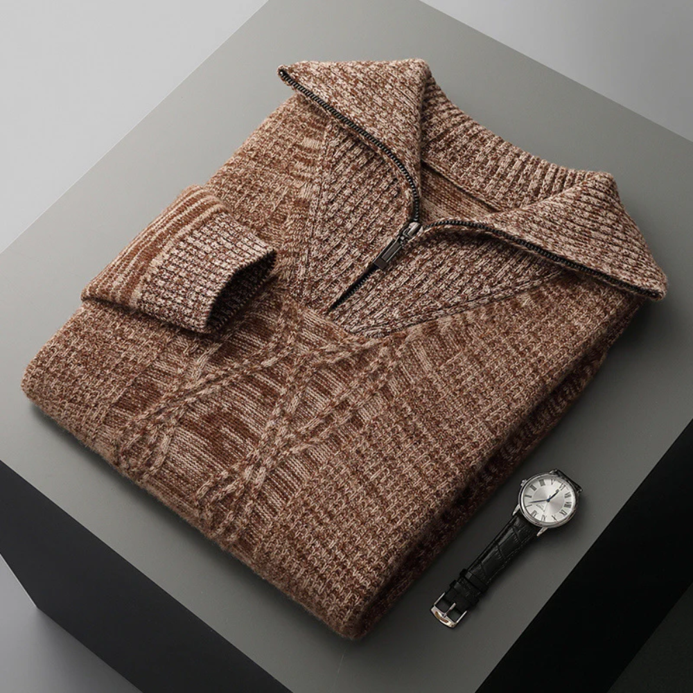 Taranto Merino Wol Zip Sweater