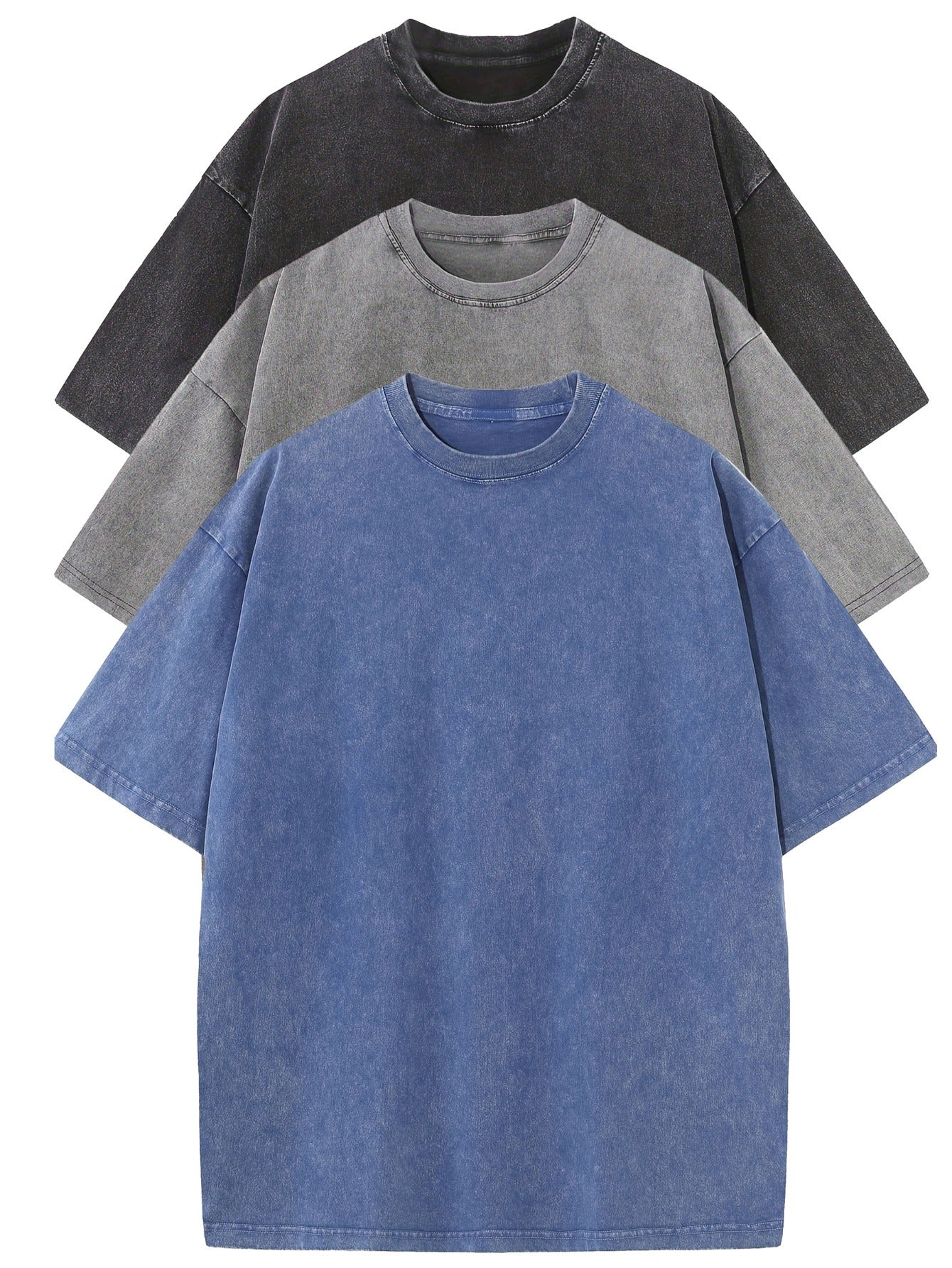 Casual katoenen oversized t-shirtset - 3-pack