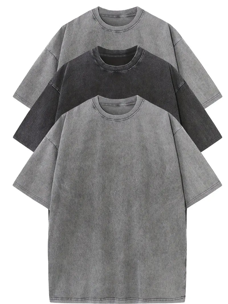 Casual katoenen oversized t-shirtset - 3-pack