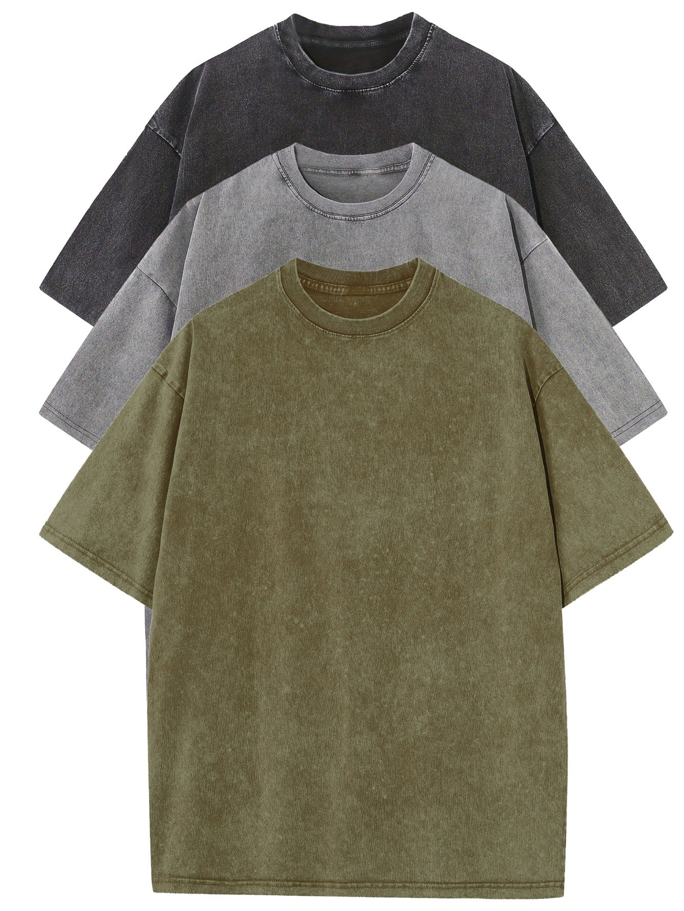 Casual katoenen oversized t-shirtset - 3-pack