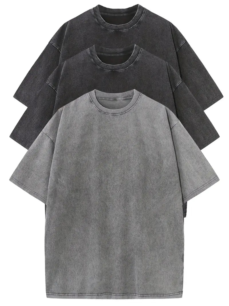 Casual katoenen oversized t-shirtset - 3-pack