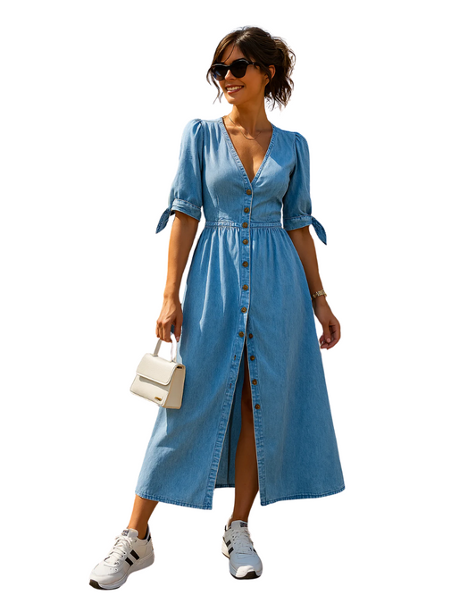 Elegante denim jurk