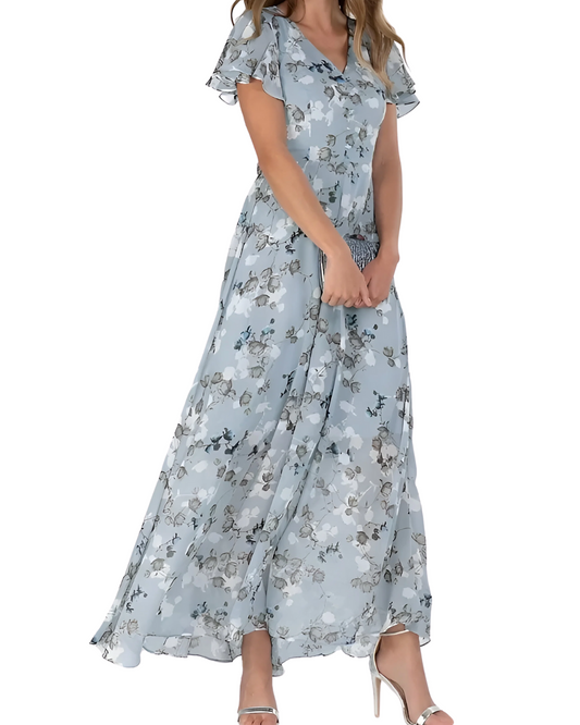 Elegante lange jurk met bloemenprint