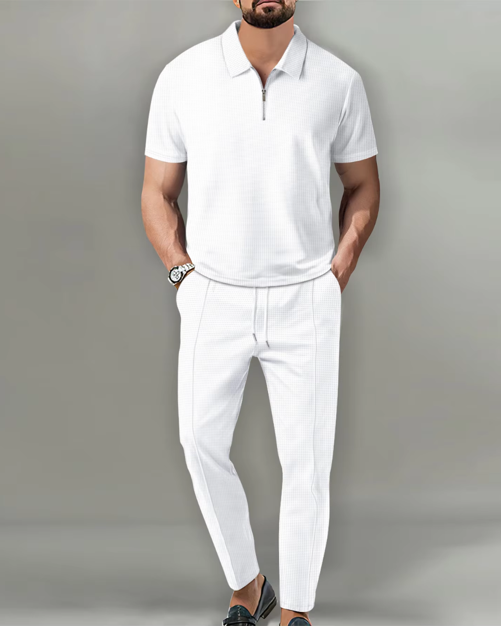 2-Delige Zip Polo Set