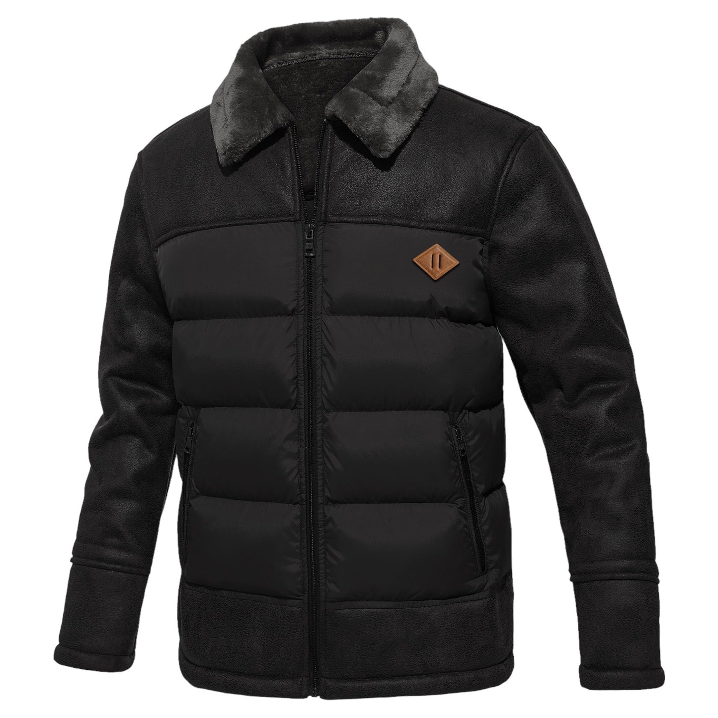 Elegante fleece gevoerde jas
