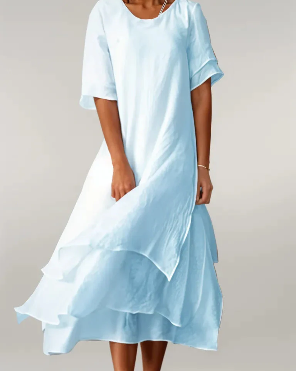 Elegante kleurrijke lange jurk