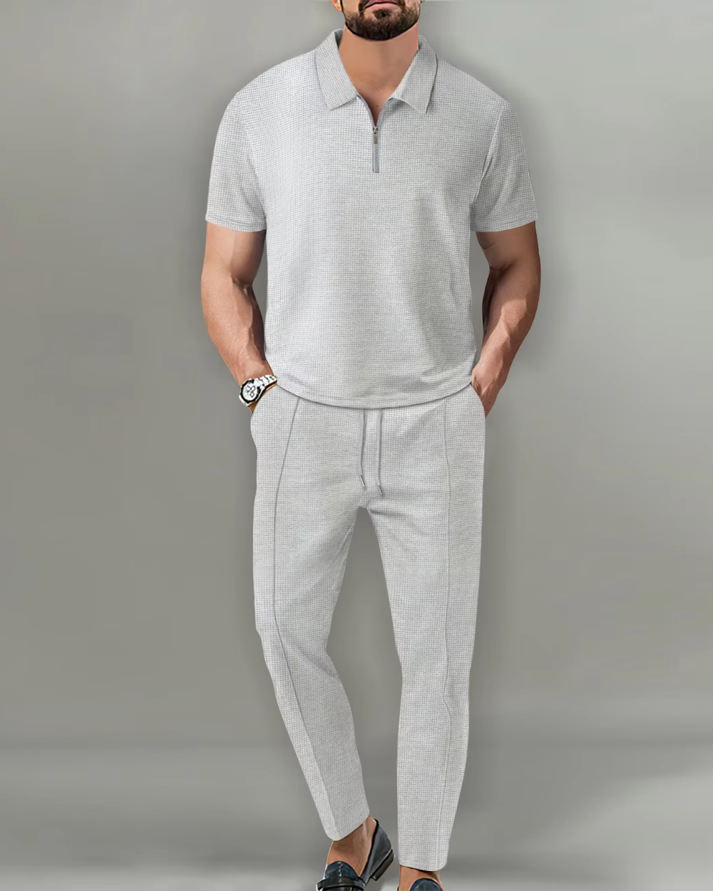 2-Delige Zip Polo Set