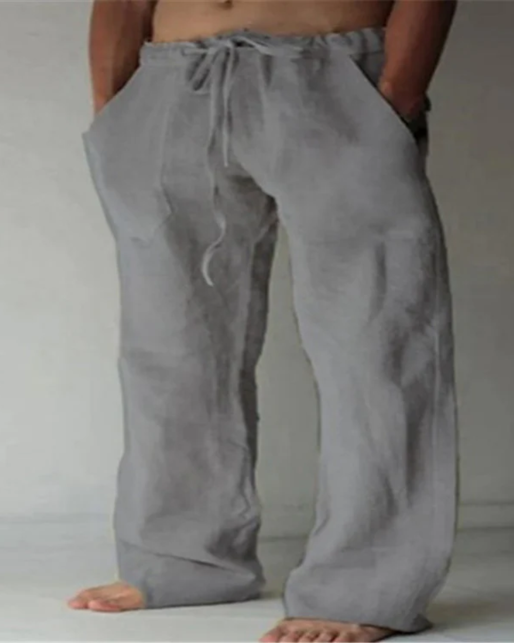 Ademende linnen broek
