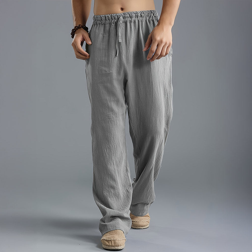 Ademende linnen broek