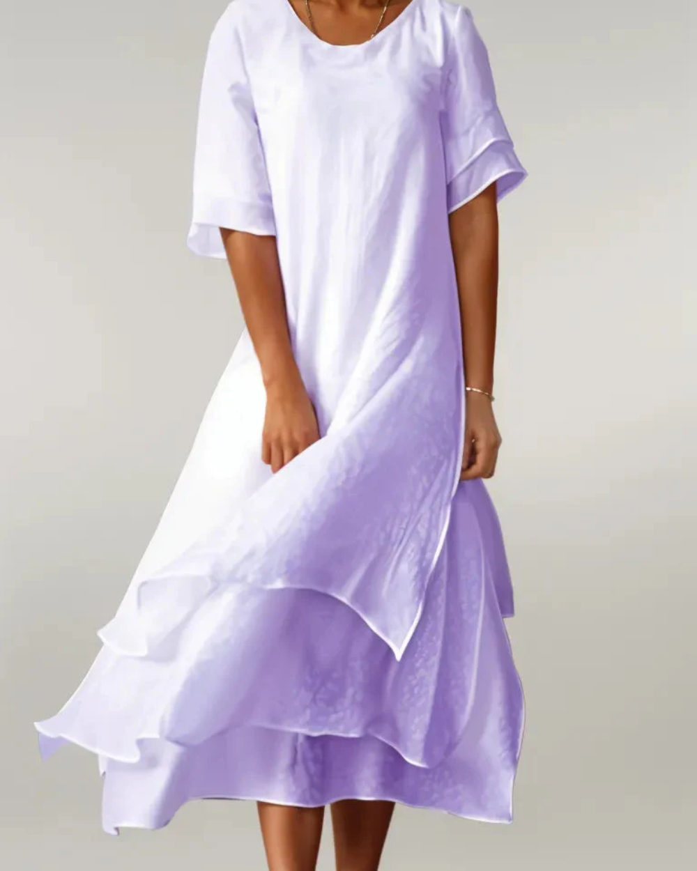 Elegante kleurrijke lange jurk