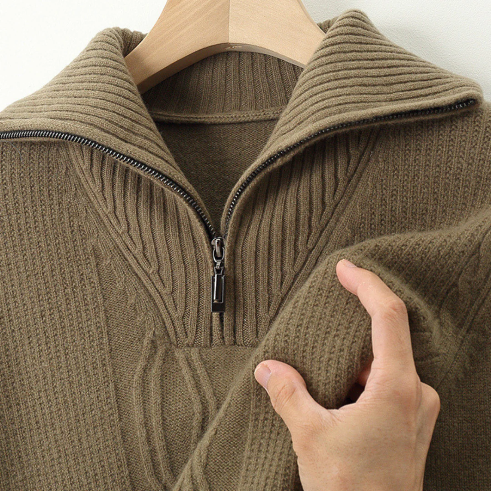 Taranto Merino Wol Zip Sweater