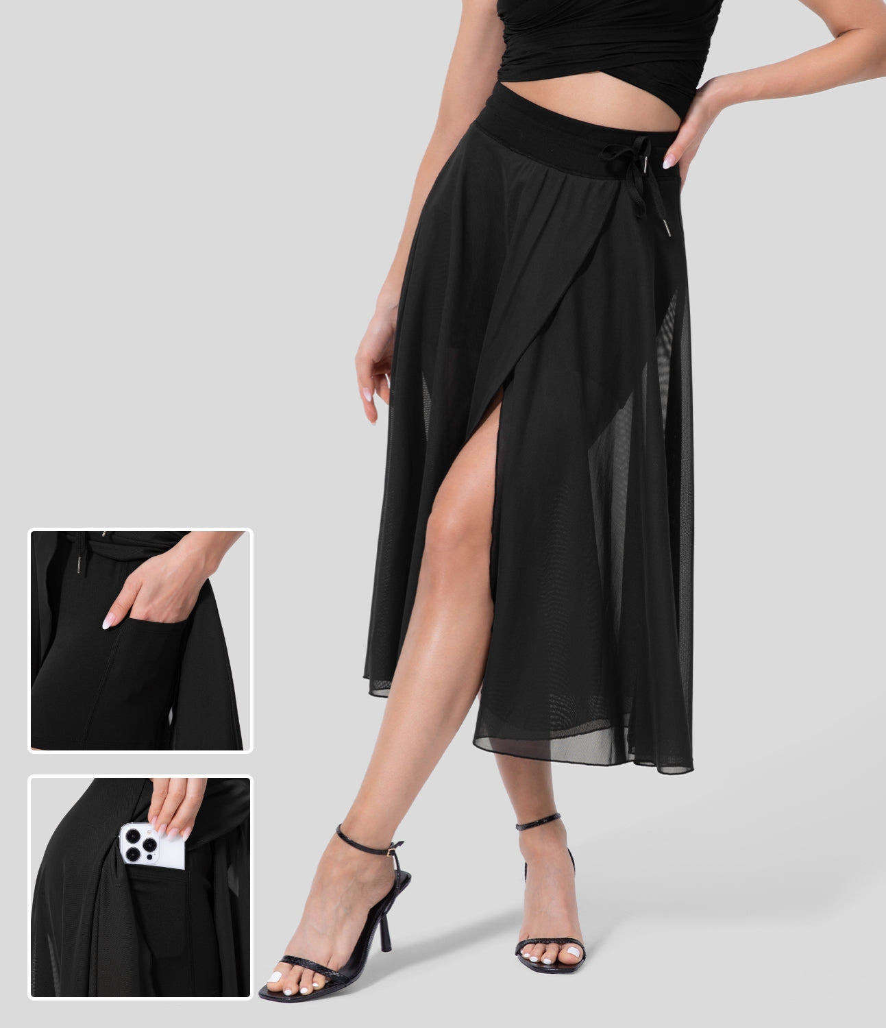 2-in-1 rok met hoge taille