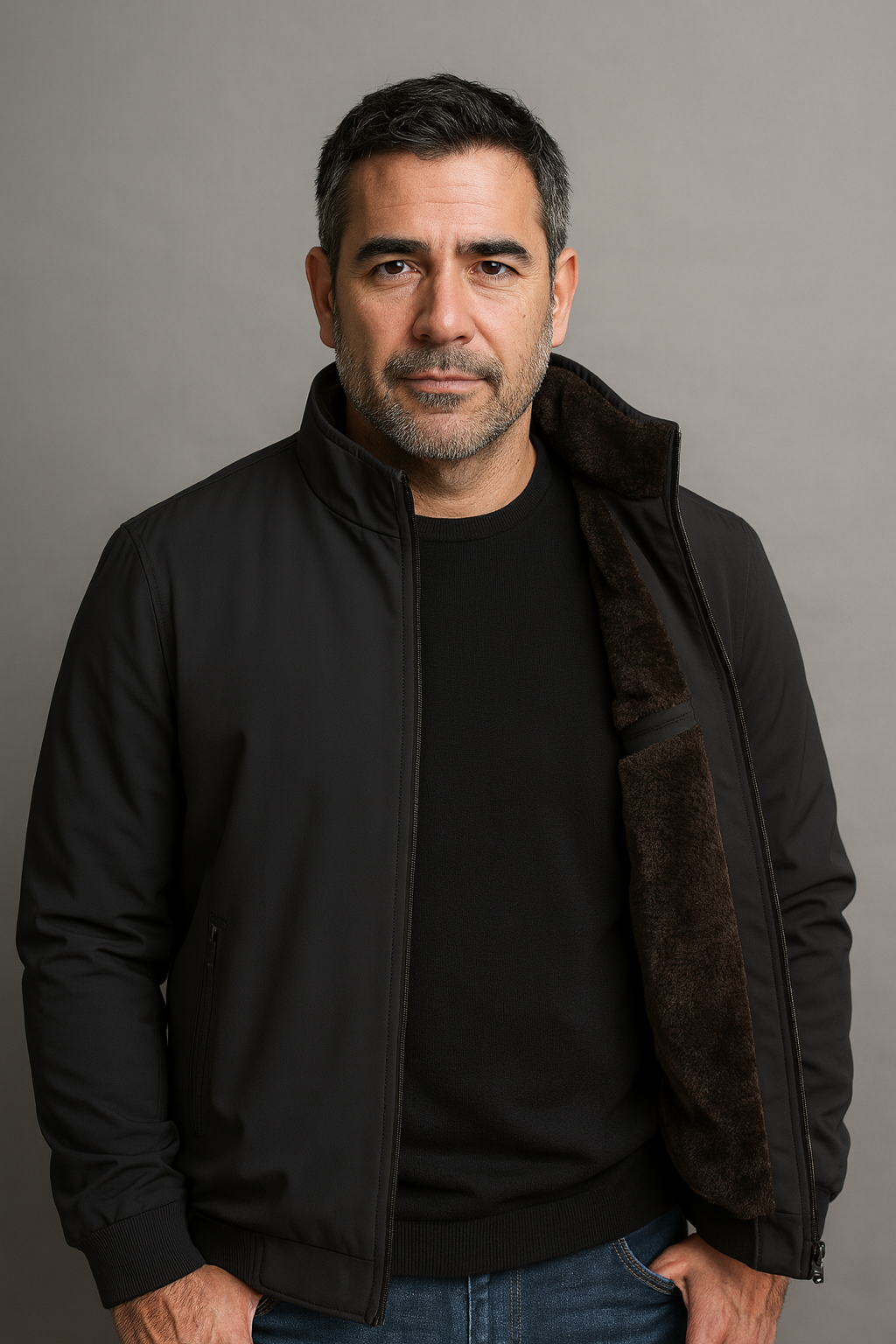 Met fleece gevoerde jas