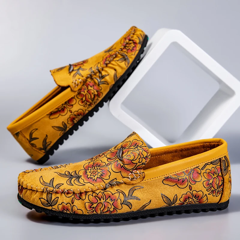 Leren Loafers met bloemen