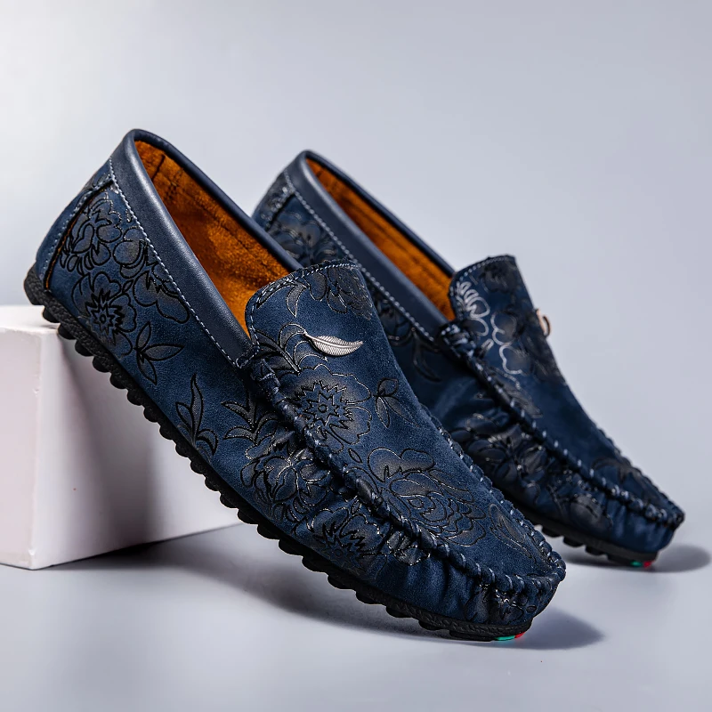 Leren Loafers met bloemen