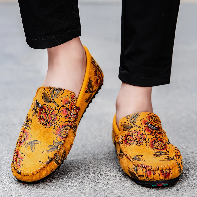 Leren Loafers met bloemen