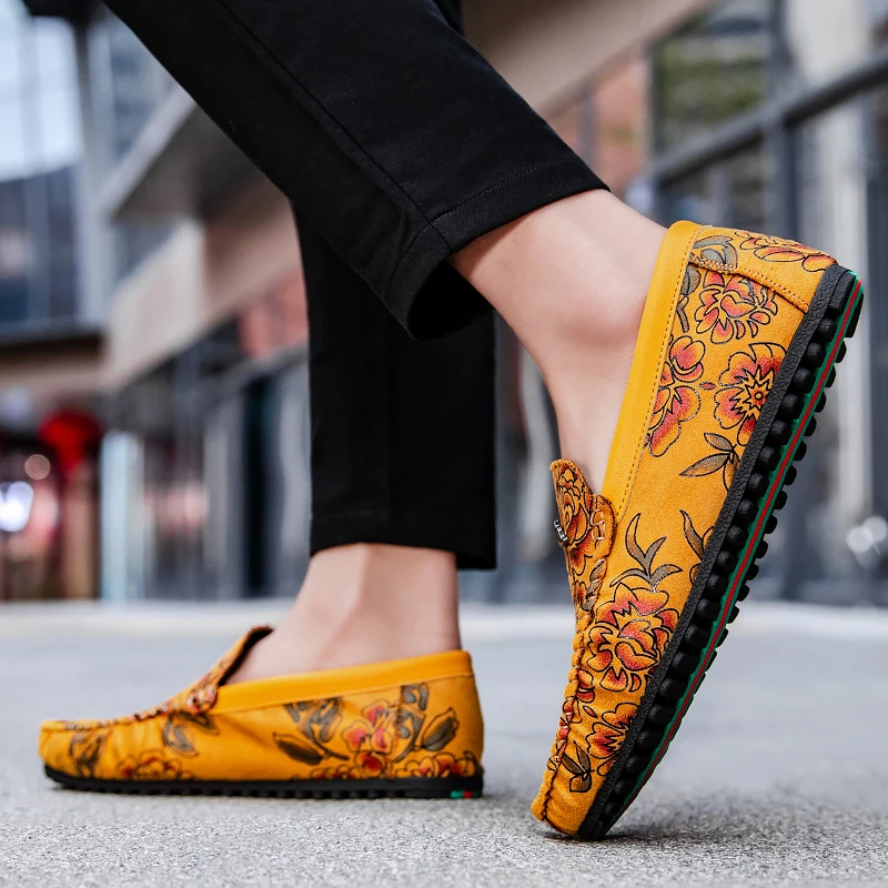 Leren Loafers met bloemen