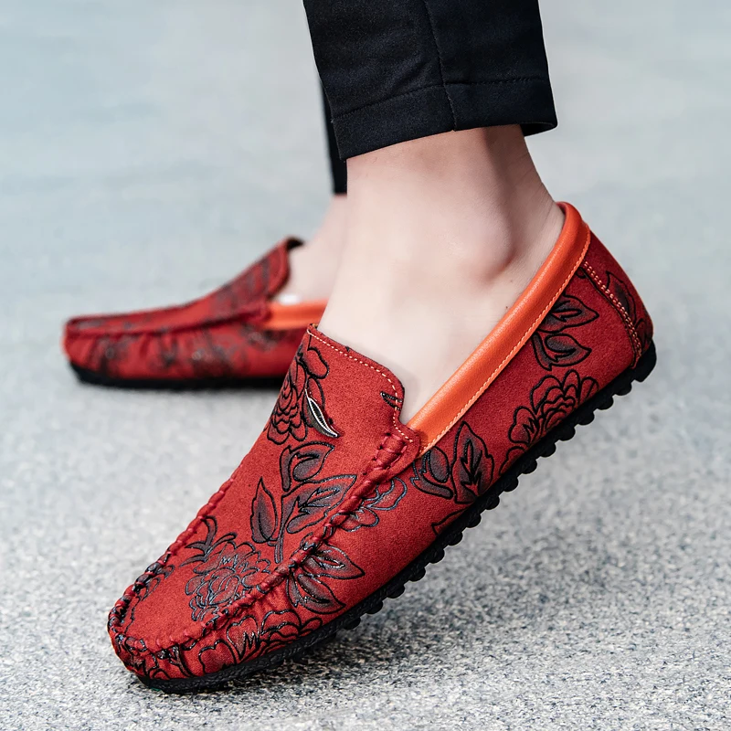 Leren Loafers met bloemen