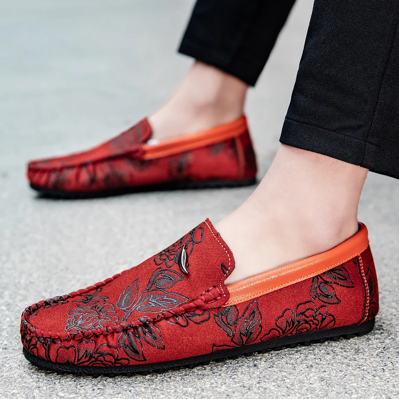 Leren Loafers met bloemen