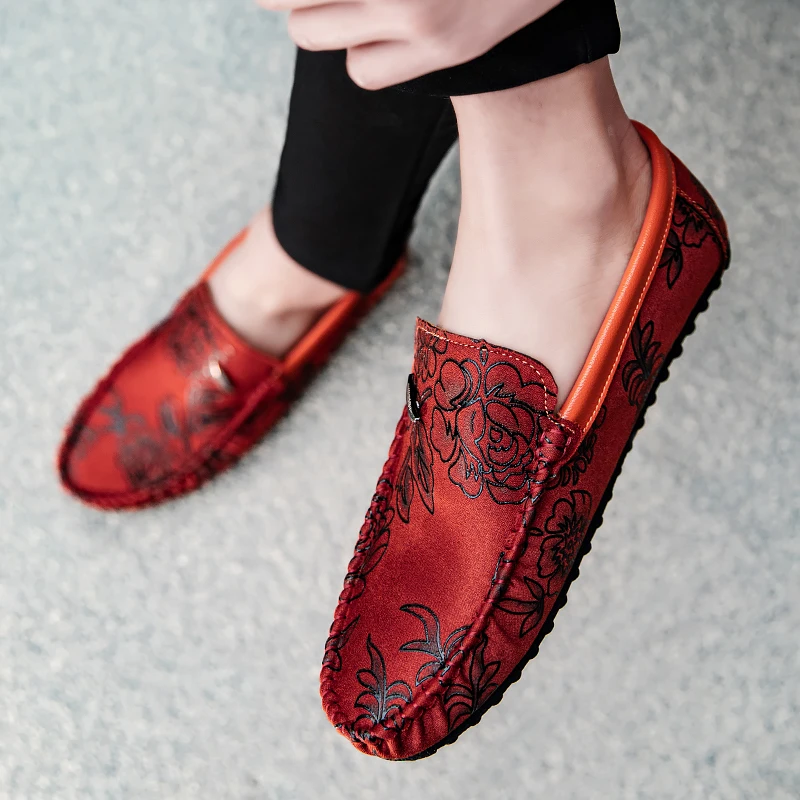 Leren Loafers met bloemen