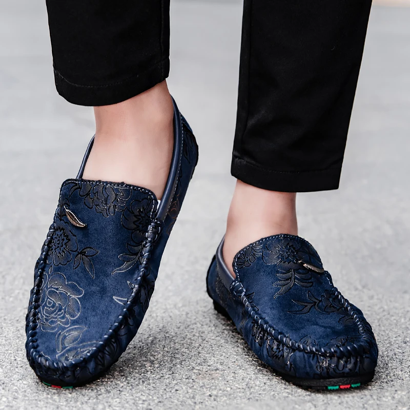 Leren Loafers met bloemen