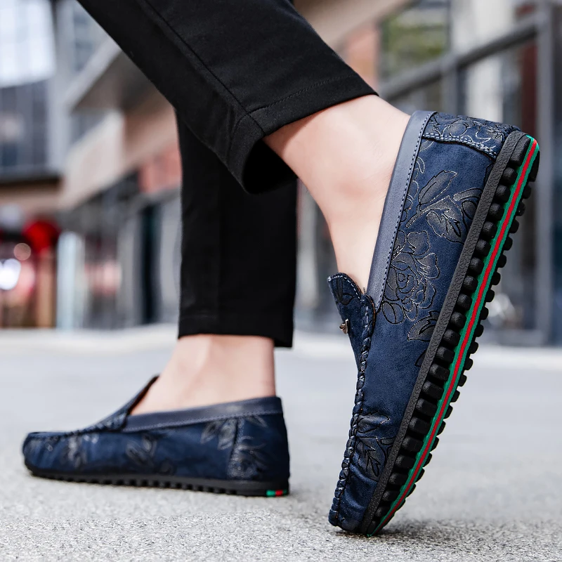 Leren Loafers met bloemen