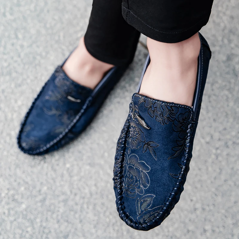 Leren Loafers met bloemen