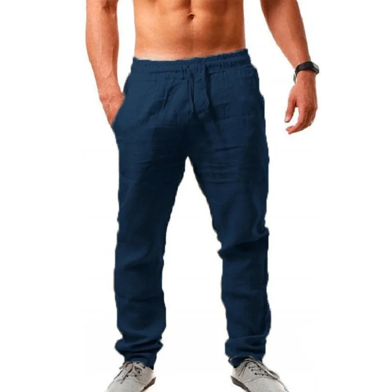 Ademende linnen broek