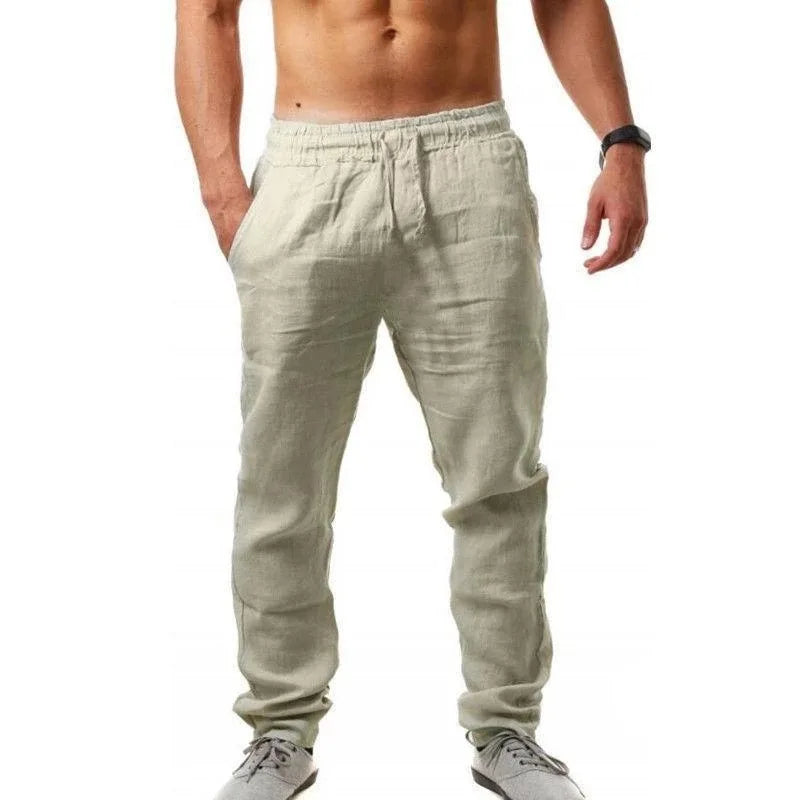 Ademende linnen broek