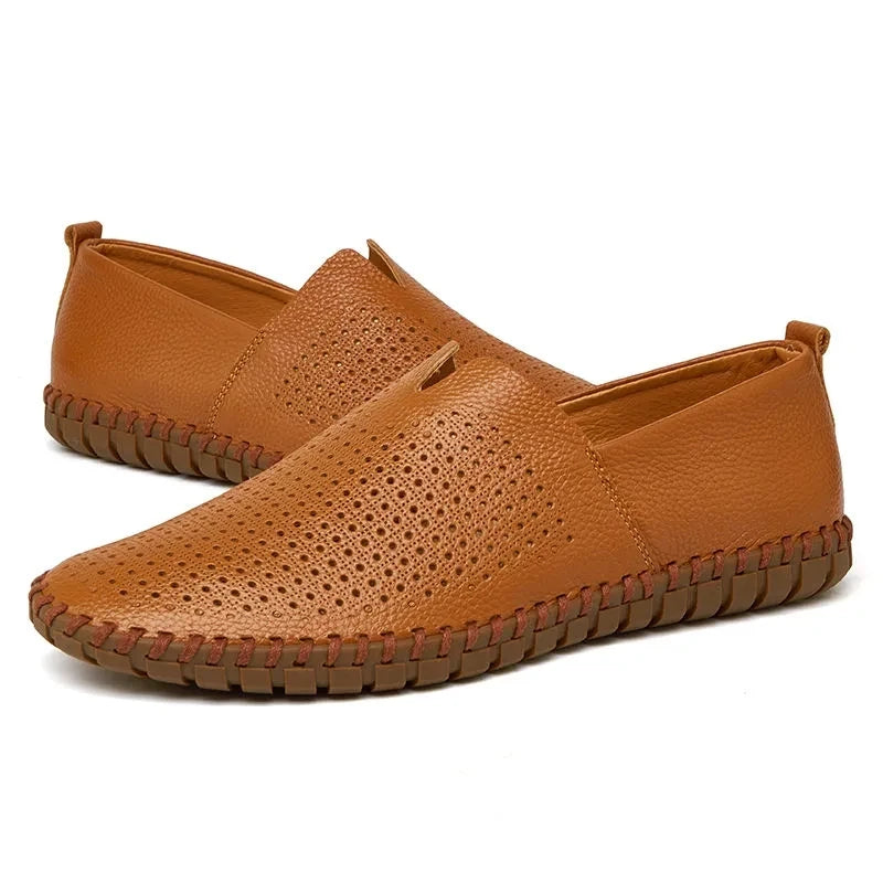 Ademende leren Loafers