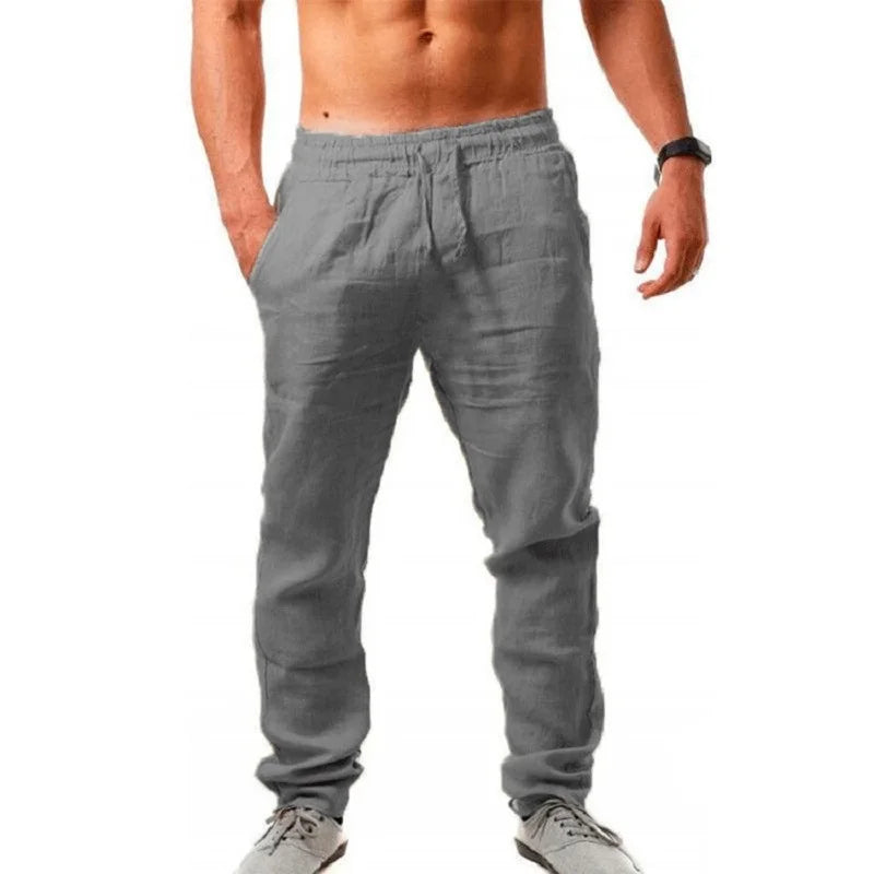 Ademende linnen broek