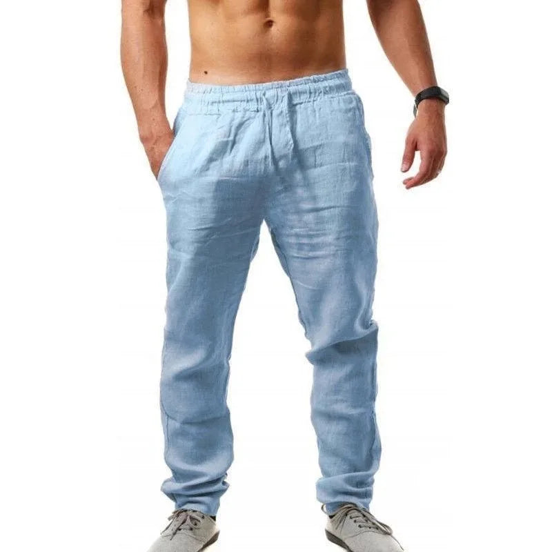Ademende linnen broek