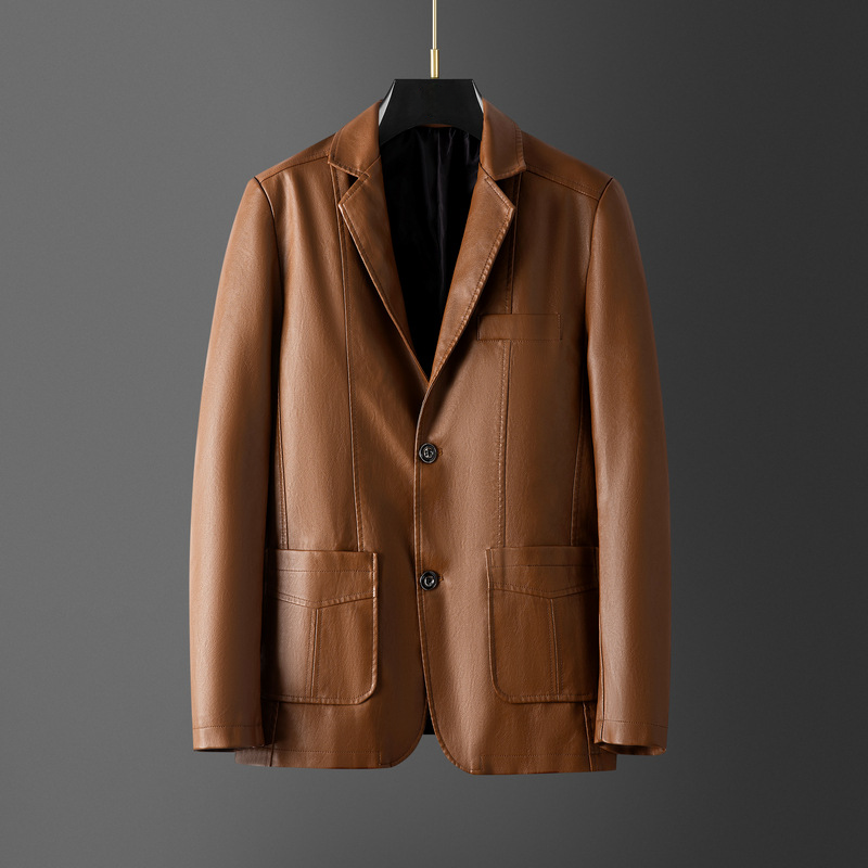 Elegante leren heren blazer