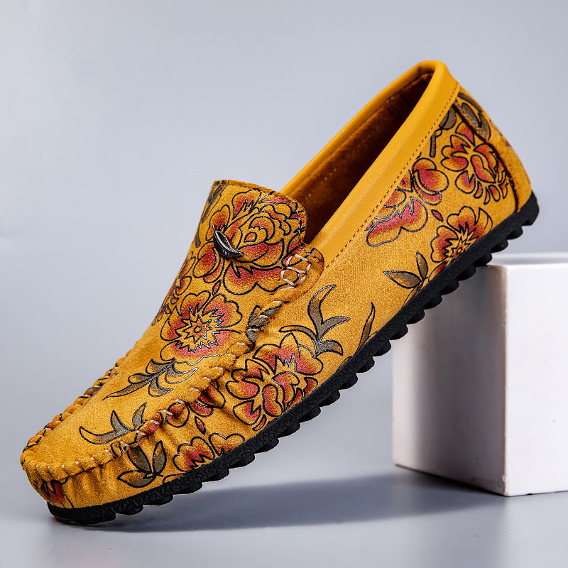 Leren Loafers met bloemen