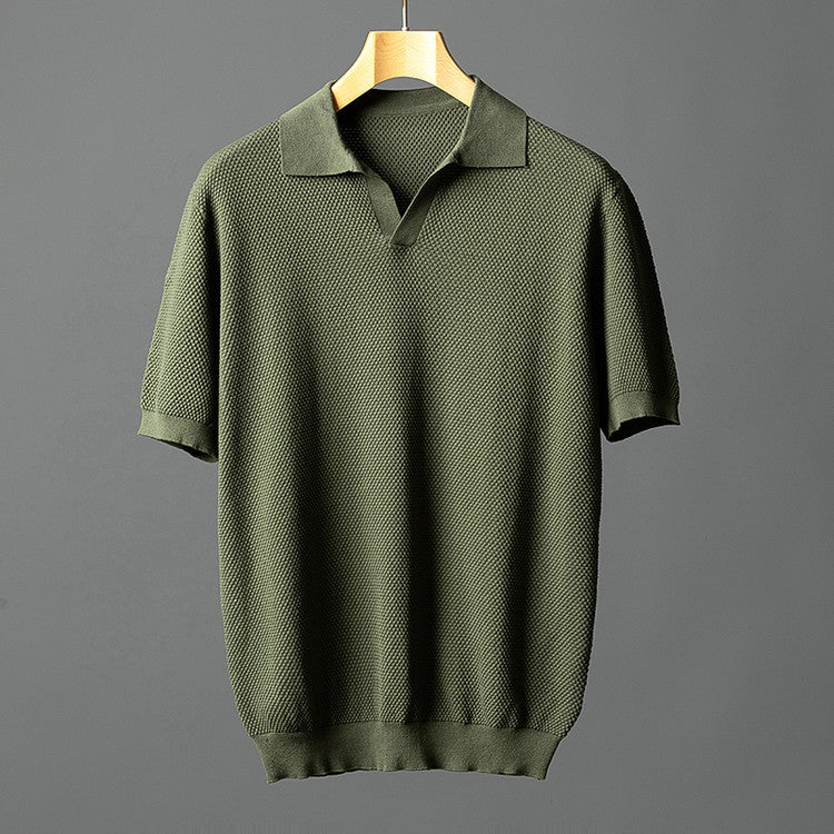 Elegant gebreid poloshirt van katoen