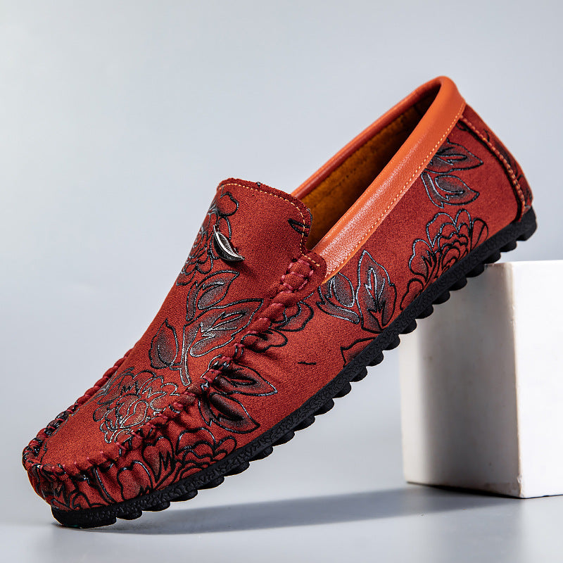 Leren Loafers met bloemen