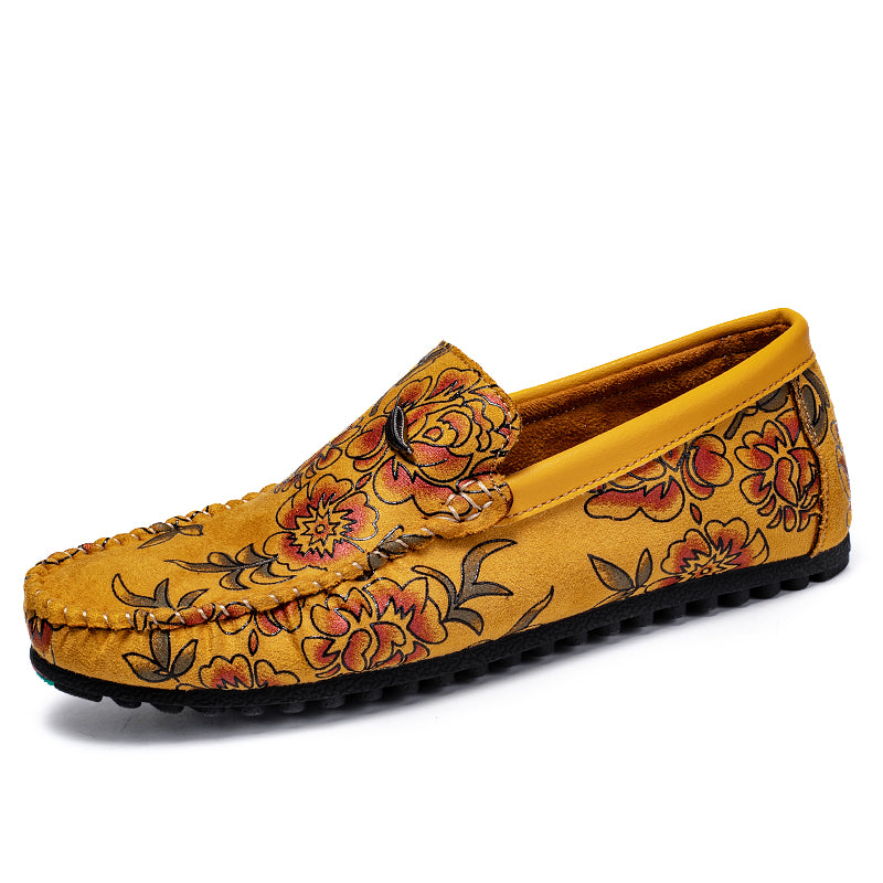 Leren Loafers met bloemen