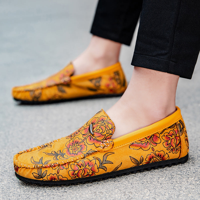 Leren Loafers met bloemen
