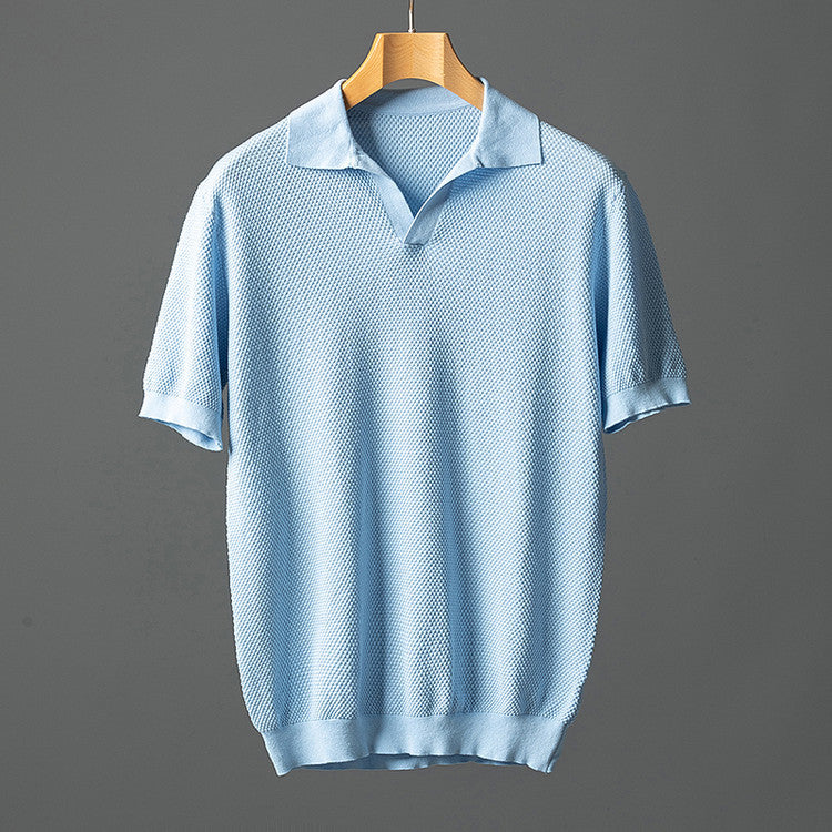 Elegant gebreid poloshirt van katoen