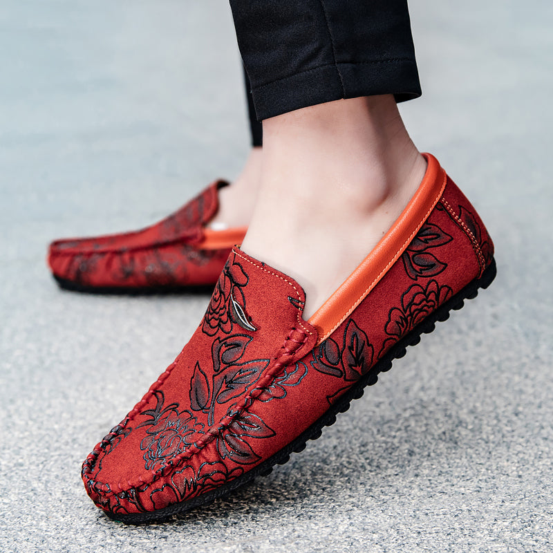 Leren Loafers met bloemen