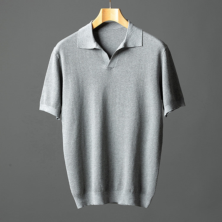 Elegant gebreid poloshirt van katoen