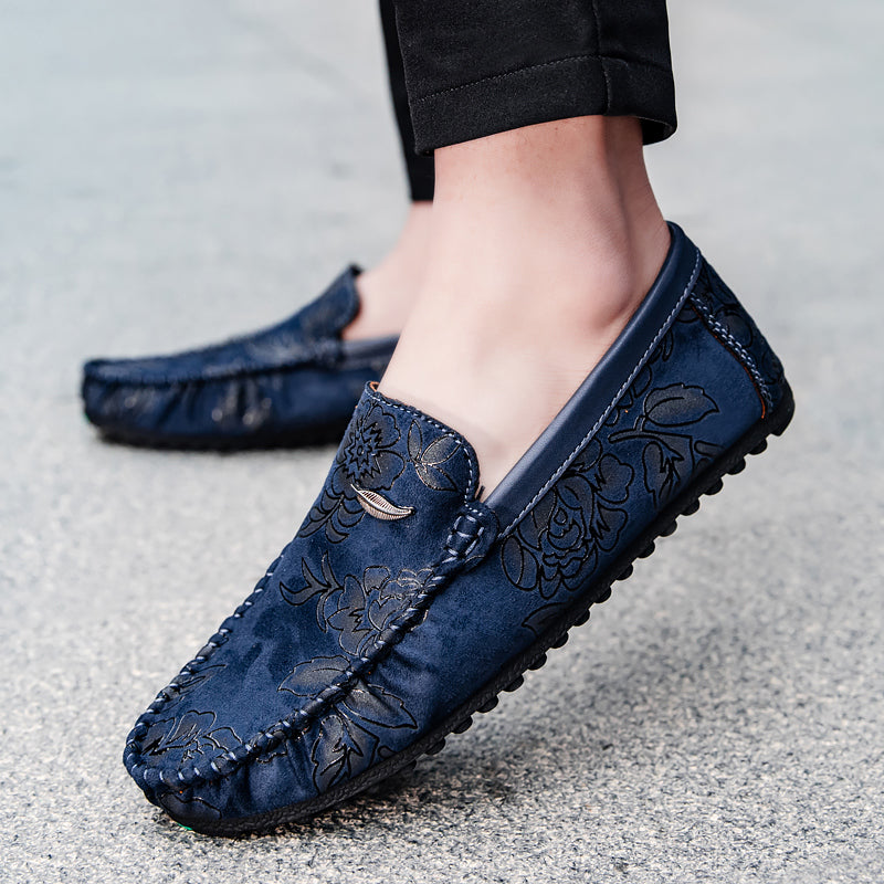 Leren Loafers met bloemen