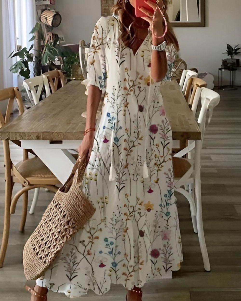 Elegante lange boho jurk