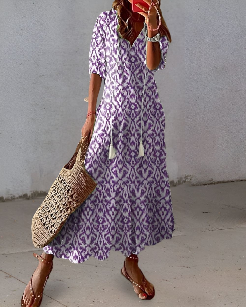 Elegante lange boho jurk