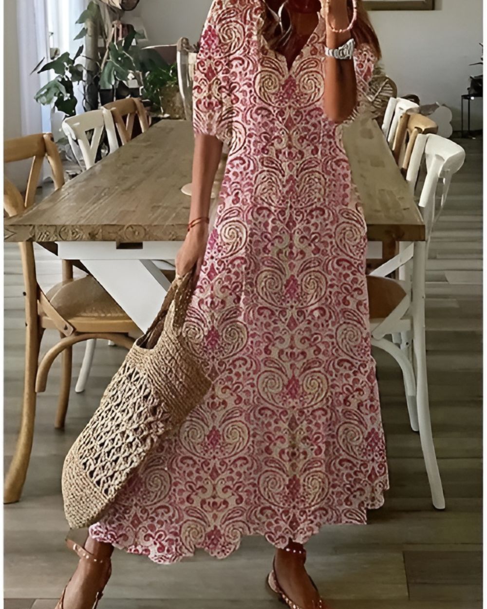 Elegante lange boho jurk