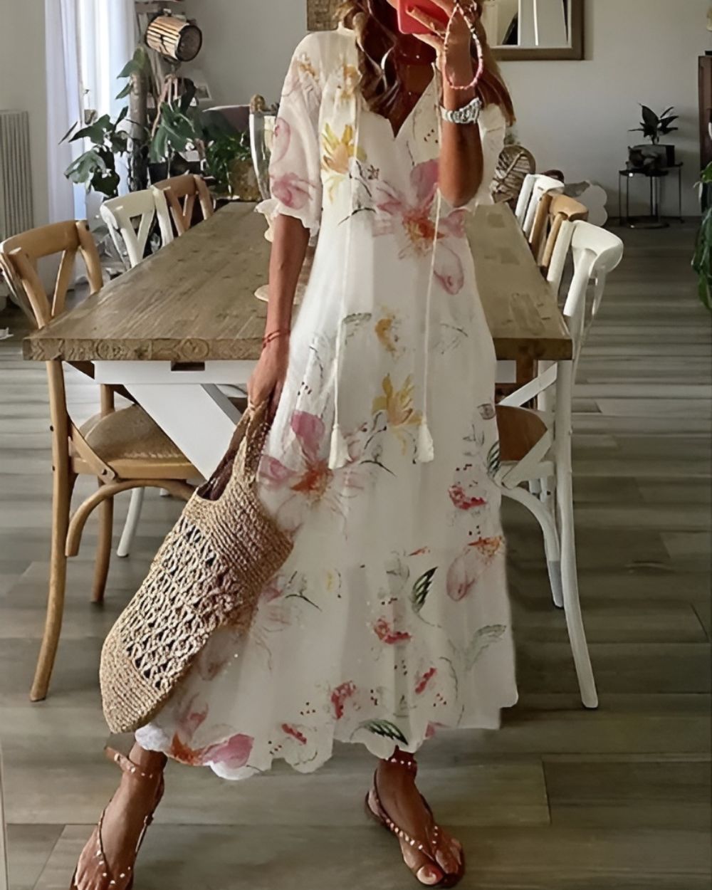 Elegante lange boho jurk