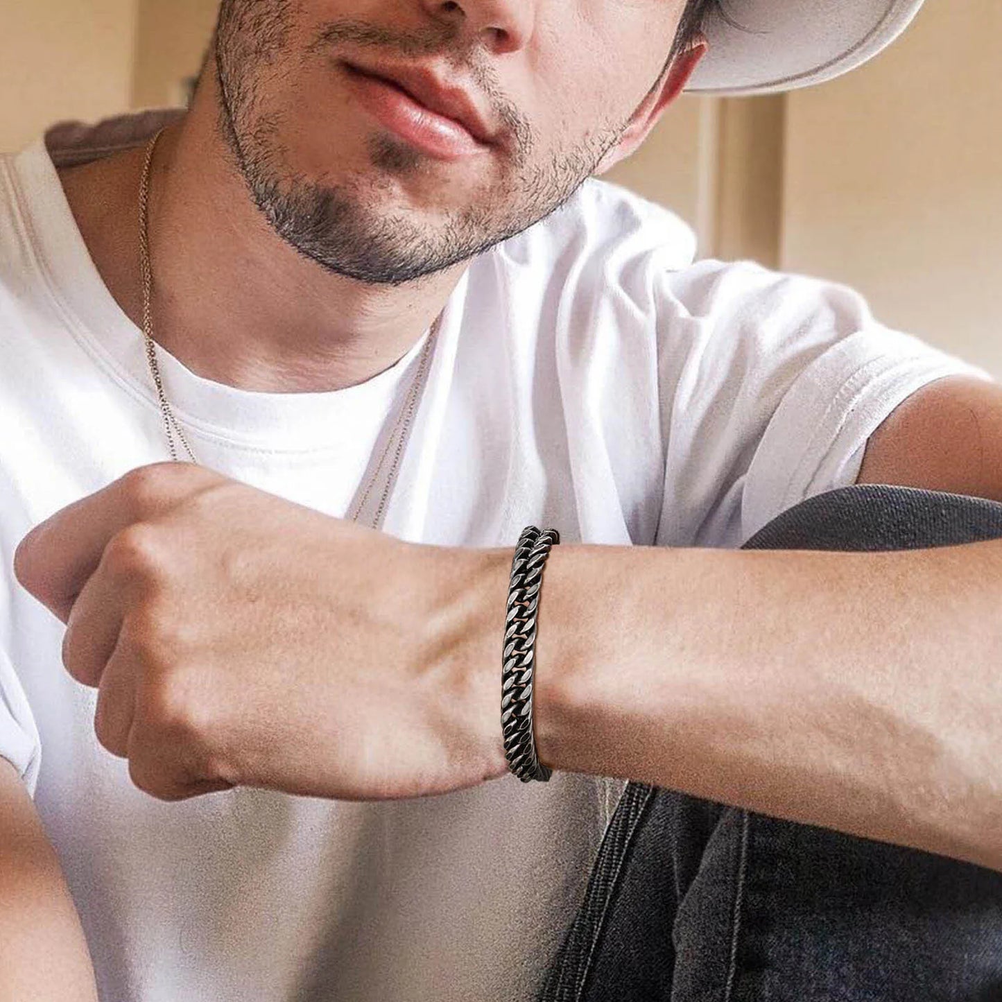 Roestvrijstalen herenarmband