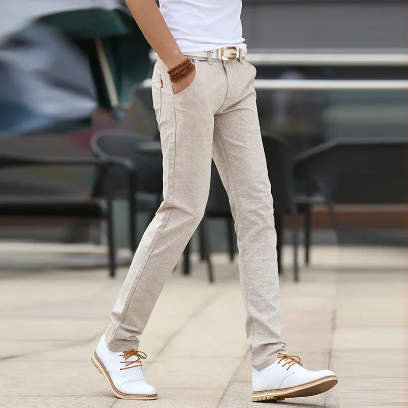 Slim Fit Linnen Broek