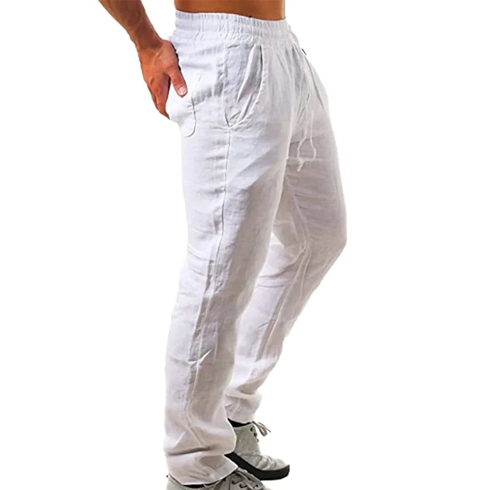 Ademende linnen broek